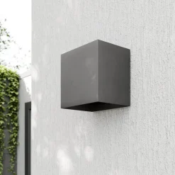 Lucande LED buiten wandlamp Evie, 14 cm, antraciet, up/down