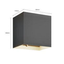 Lucande LED buiten wandlamp Evie, 14 cm, antraciet, up/down