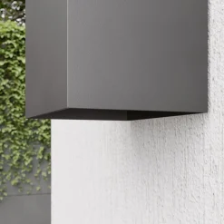 Lucande LED buiten wandlamp Evie, 14 cm, antraciet, up/down