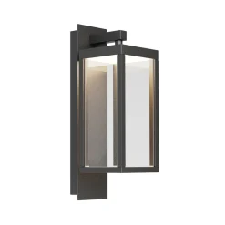 Lucande LED buiten wandlamp Ferdinand, grijs, metaal, 38 cm