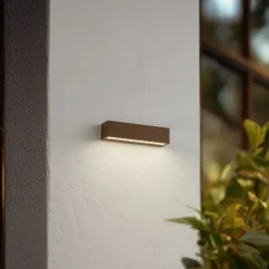 Lucande LED buiten wandlamp Lengo, 25 cm, brons, 1-lamp.