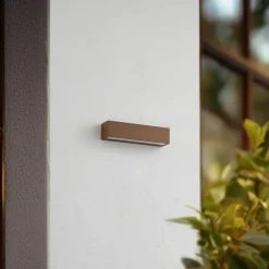 Lucande LED buiten wandlamp Lengo, 25 cm, brons, 1-lamp.