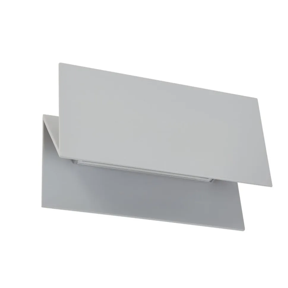 Lucande LED buiten wandlamp Meja, grijs, aluminium, 27cm, IP54