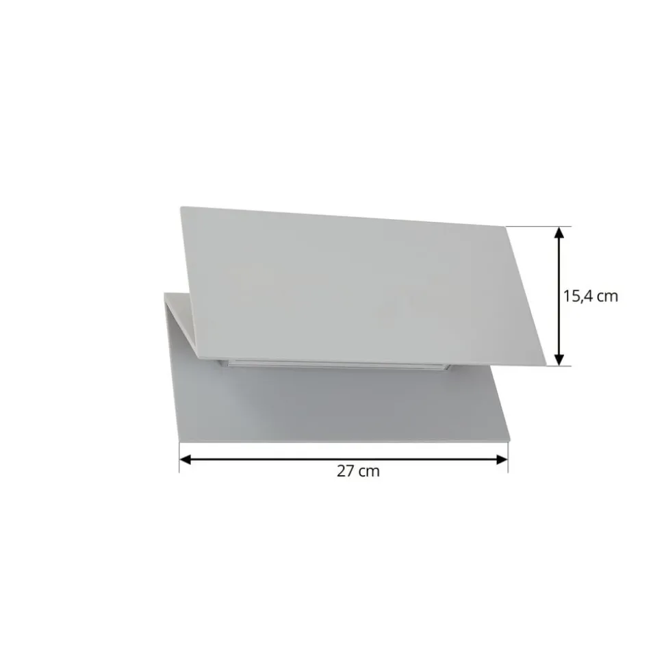 Lucande LED buiten wandlamp Meja, grijs, aluminium, 27cm, IP54