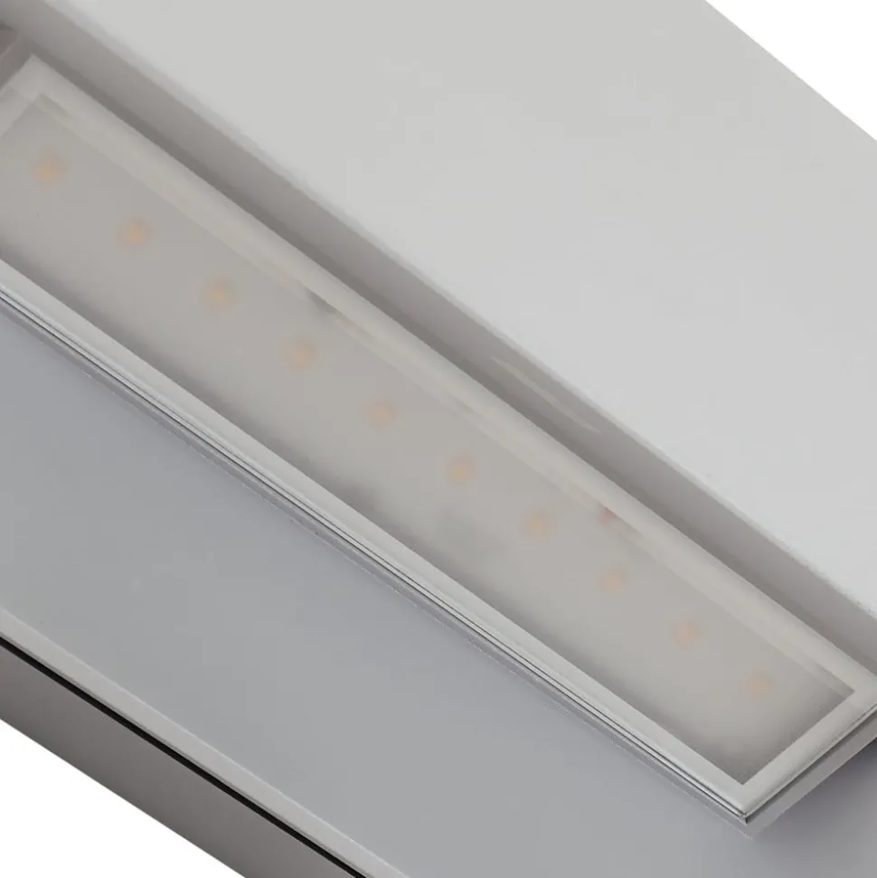 Lucande LED buiten wandlamp Meja, grijs, aluminium, 27cm, IP54