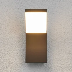 Lucande LED buiten wandlamp Timm, 20 cm, antraciet, IP54