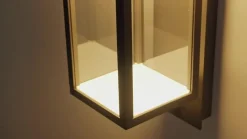 Lucande LED buiten wandlamp Ferdinand, sensor, grijs, 38 cm