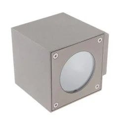 Lucande LED buiten wandlamp Jarno, zilver, metaal, 9cm