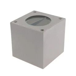 Lucande LED buiten wandlamp Jarno, zilver, metaal, 9cm