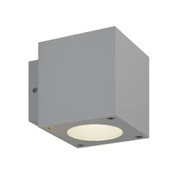 Lucande LED buiten wandlamp Jarno, zilver, metaal, 9cm