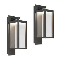 Lucande LED buiten wandlamp Ferdinand, set van 2, grijs, 38 cm