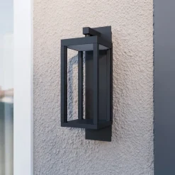 Lucande LED buiten wandlamp Ferdinand, set van 2, grijs, 38 cm