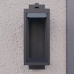 Lucande LED buiten wandlamp Ferdinand, set van 2, grijs, 38 cm