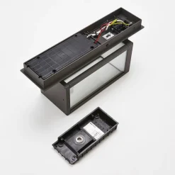 Lucande LED buiten wandlamp Ferdinand, set van 2, grijs, 38 cm