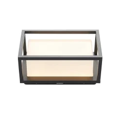 Lucande LED buiten wandlamp Ilirian, antraciet, aluminium, 15 cm