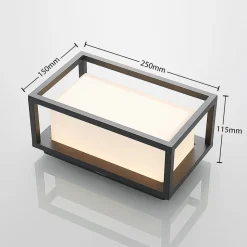 Lucande LED buiten wandlamp Ilirian, antraciet, aluminium, 15 cm