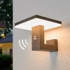 Lucande LED buiten wandlamp Olesia, 15 cm, sensor, IP54
