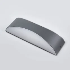 Lucande LED buiten wandlamp Akira, antraciet, metaal, 23cm