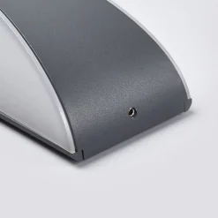 Lucande LED buiten wandlamp Akira, antraciet, metaal, 23cm