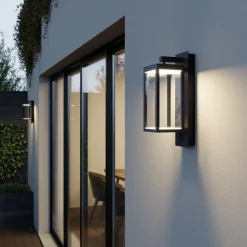 Lucande LED buiten wandlamp Ferdinand, antraciet Luidspreker