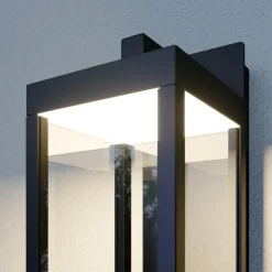 Lucande LED buiten wandlamp Ferdinand, antraciet Luidspreker