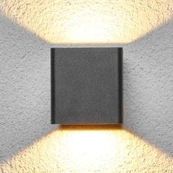 Lucande LED buiten wandlamp Aaron, antraciet, IP54, omhoog/omlaag