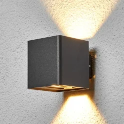 Lucande LED buiten wandlamp Aaron, antraciet, IP54, omhoog/omlaag