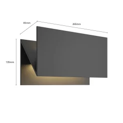 Lucande LED buiten wandlamp Meja, zwart, metaal, IP54