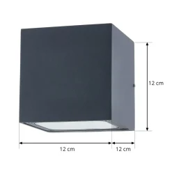 Lucande LED buiten wandlamp Merjem, 12 cm, omhoog/omlaag, IP54