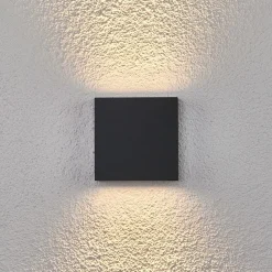 Lucande LED buiten wandlamp Trixy, antraciet, metaal, IP54