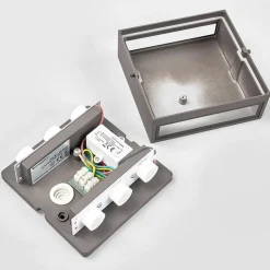 Lucande LED buiten wandlamp Trixy, antraciet, metaal, IP54