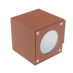 Lucande LED buiten wandlamp Jarno, roest, metaal, 9cm