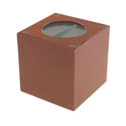 Lucande LED buiten wandlamp Jarno, roest, metaal, 9cm