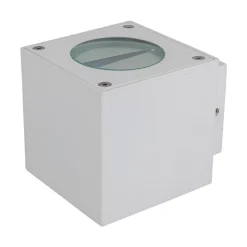 Lucande LED buiten wandlamp Jarno, wit, metaal, 9cm