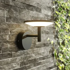 Lucande LED buiten wandlamp Fenia, antraciet, aluminium, IP65