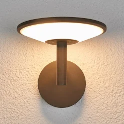 Lucande LED buiten wandlamp Fenia, antraciet, aluminium, IP65