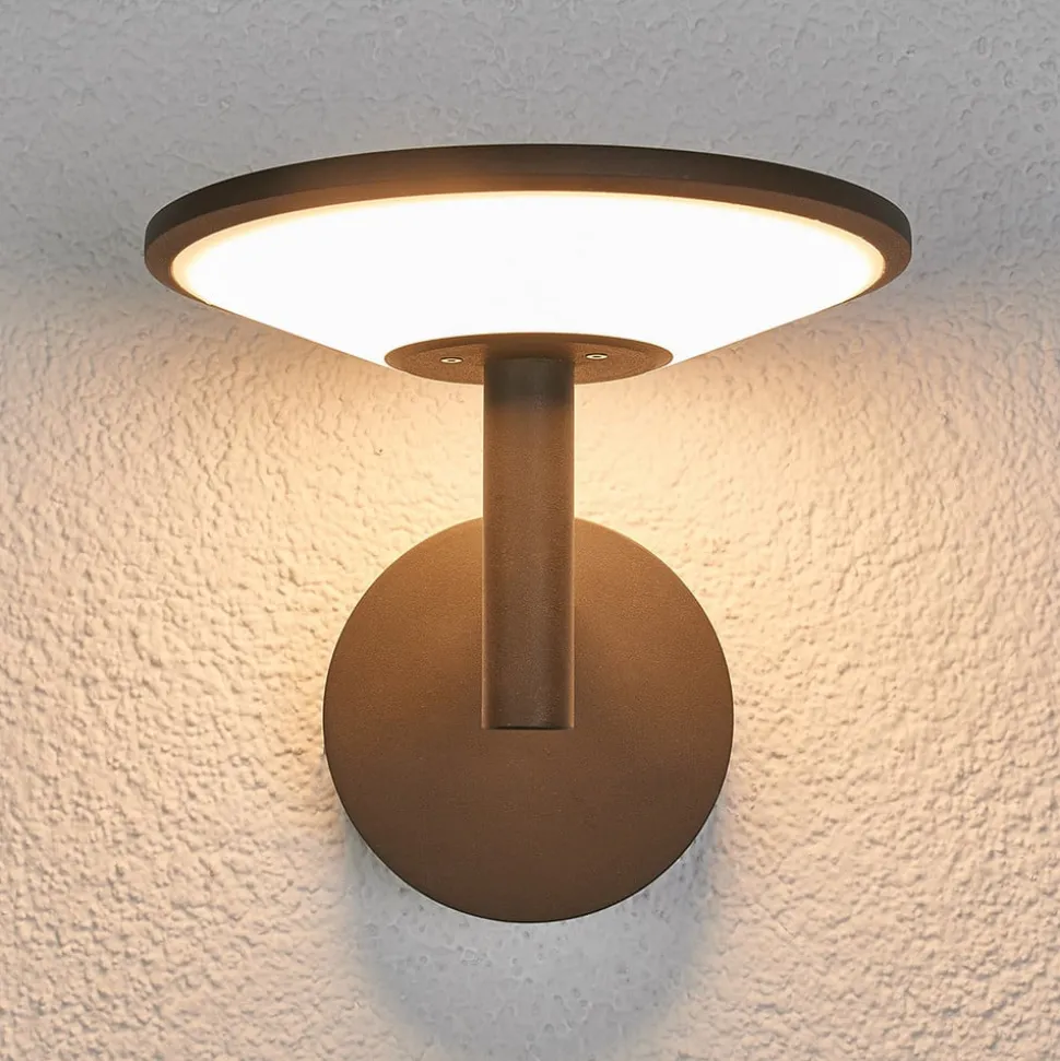 Lucande LED buiten wandlamp Fenia, antraciet, aluminium, IP65