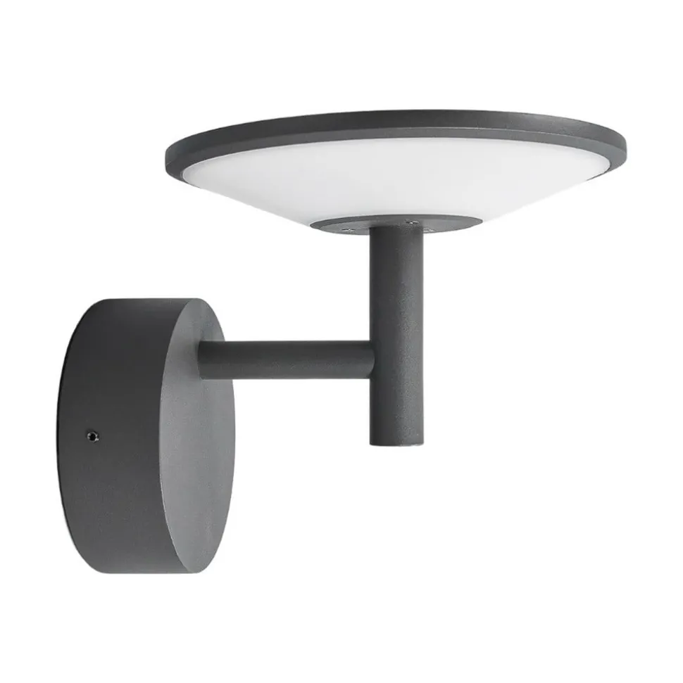 Lucande LED buiten wandlamp Fenia, antraciet, aluminium, IP65