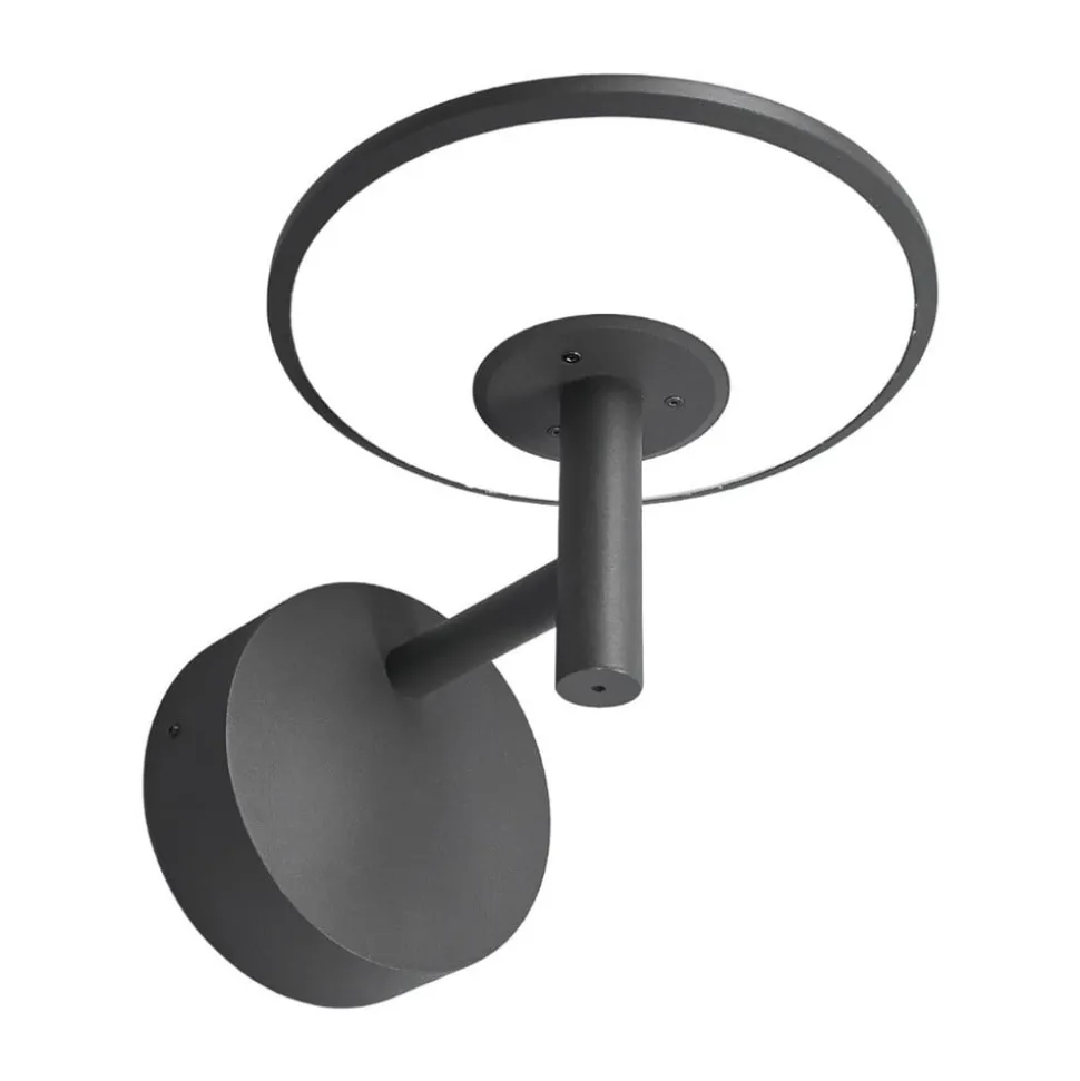 Lucande LED buiten wandlamp Fenia, antraciet, aluminium, IP65