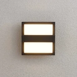 Lucande LED buiten wandlamp Gylfi, 20 cm, antraciet, aluminium