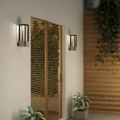 Lucande LED buiten wandlamp Kalisa, IP65, grijs, metaal