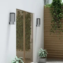 Lucande LED buiten wandlamp Kalisa, IP65, grijs, metaal