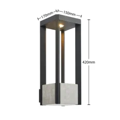Lucande LED buiten wandlamp Kalisa, IP65, grijs, metaal