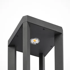 Lucande LED buiten wandlamp Kalisa, IP65, grijs, metaal