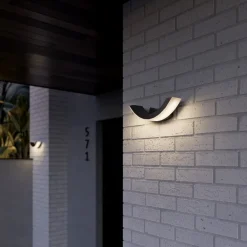 Lucande LED buiten wandlamp Half, 30 cm, antraciet, IP54