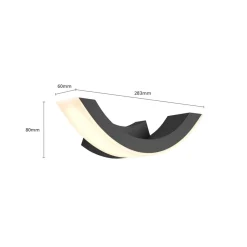 Lucande LED buiten wandlamp Half, 30 cm, antraciet, IP54