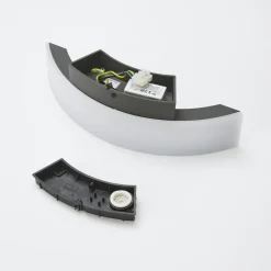 Lucande LED buiten wandlamp Half, 30 cm, antraciet, IP54