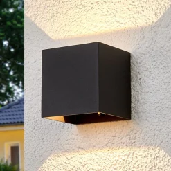 Lucande LED buiten wandlamp Evie, 11 cm, antraciet, up/down