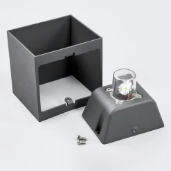 Lucande LED buiten wandlamp Evie, 11 cm, antraciet, up/down