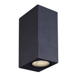 Lucande LED buiten wandlamp Tavi, hoogte 15 cm, zwart